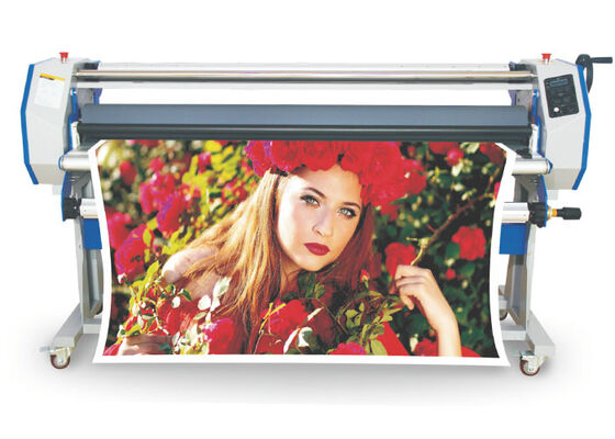 Bubble Free Manual Laminators 64 Inches Semi Automatic Laminating Machine Silver / Black