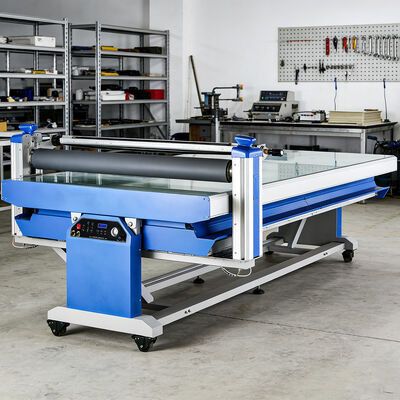 AC 220V 50Hz Flatbed Laminator With Pneumatic Pressure Adjustment And Silicon Roller Ensuring Durable Laminating Results