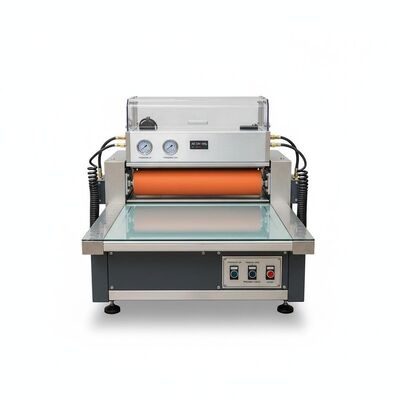 AC 220V 50Hz Flatbed Laminator With Pneumatic Pressure Adjustment And Silicon Roller Ensuring Durable Laminating Results