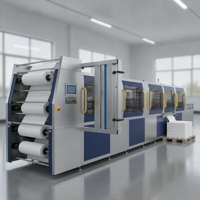 Printing And Lamination Line With Trimmer Holder 2 Single And 1 Double Central Blades Providing Performance And Output